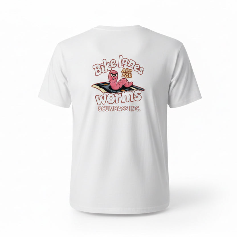 BIKE LANES ARE FOR WORMS T-SHIRT